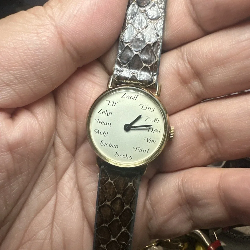 Working VTG Basis Swiss Ladies Watch German Numeral Dial Manual Wind 27mm Rare